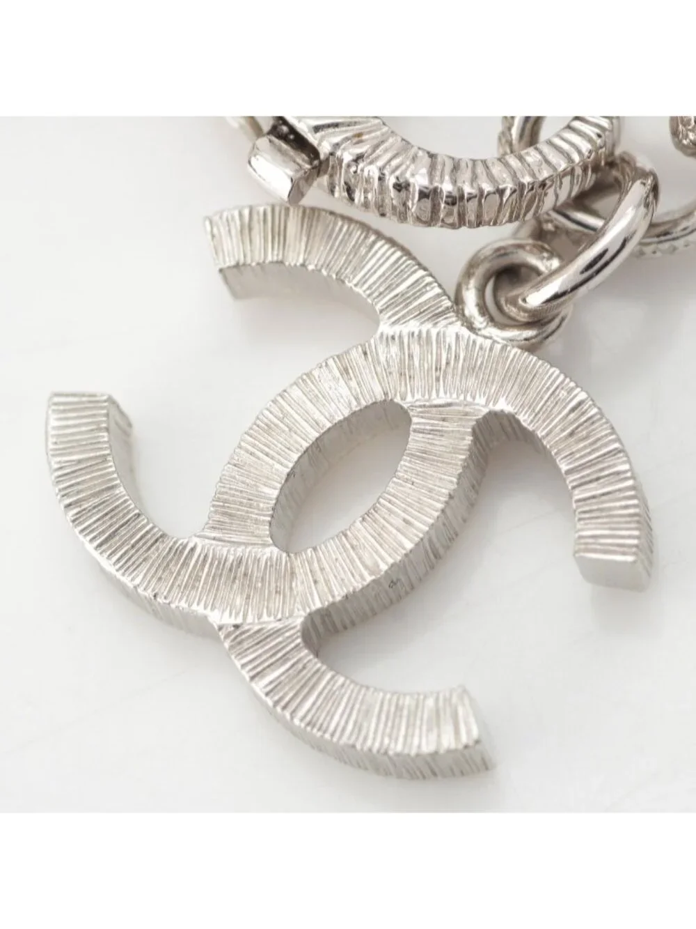 Chanel 24 Pearl Rhinestone Necklace Silver